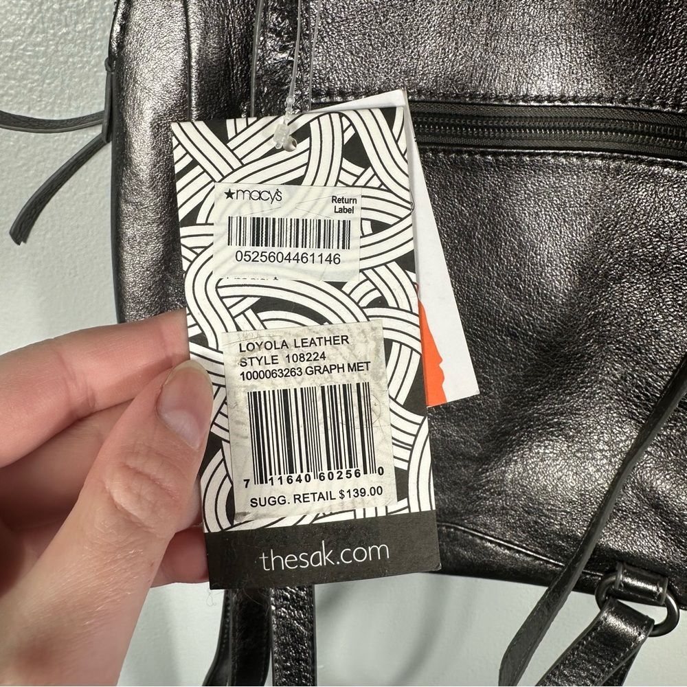 The Sak Graphite Metal Loyola Leather Convertible Purse Backpack NWT One Size - Picture 10 of 14